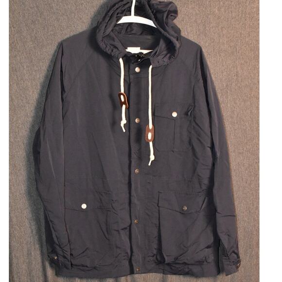 Flint and Tinder Men's Large Ridge Shell Jacket Blue Made in USA Full Zip Nylon - Picture 1 of 13